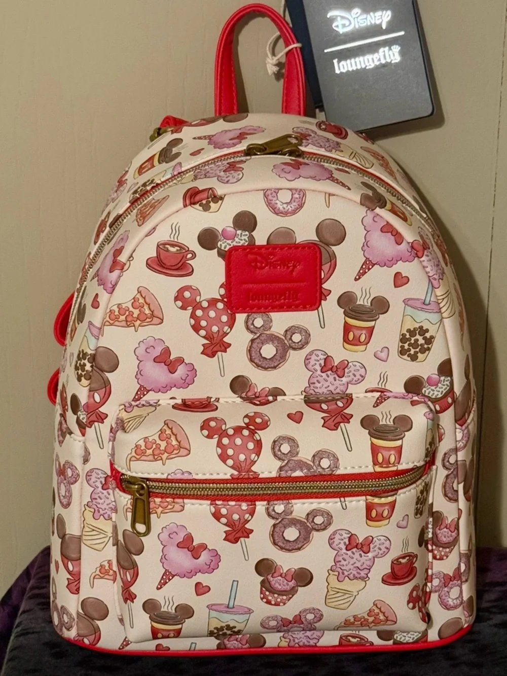 Loungefly Disney Snacks Print Mini Backpack and Wallet Set - Picture 9 of 11